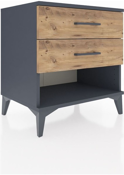 Hyperion Komodin 2 Çekmeceli 60X44X64 Antrasit-Çam fiyatları