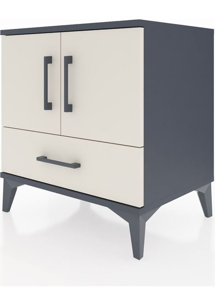 Hyperion Komodin 2 Raflı Tek Çekmeceli 2 Kapaklı 60X44X64 Antrasit-Aytaşı modelleri