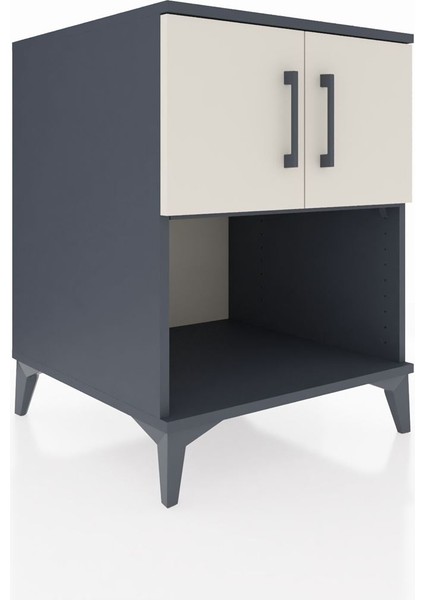 Kronos Komodin 2 Raflı 2 Kapaklı 60X59X80 Antrasit-Aytaşı fiyatları