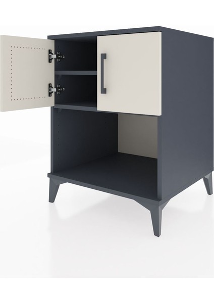 Kronos Komodin 2 Raflı 2 Kapaklı 60X59X80 Antrasit-Aytaşı fırsatları