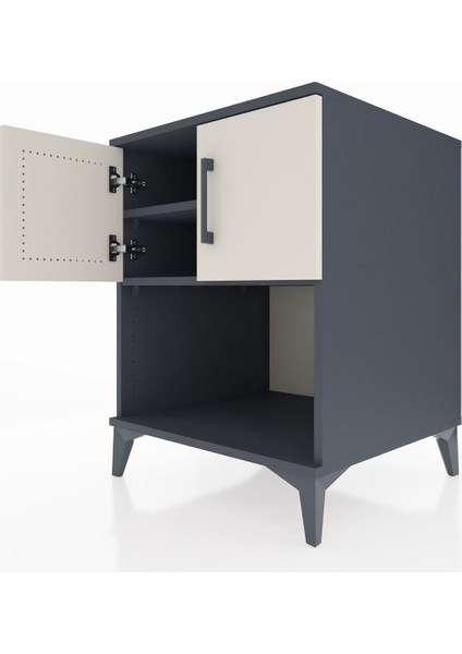 Kronos Komodin 2 Raflı 2 Kapaklı 60X59X80 Antrasit-Aytaşı indirimleri