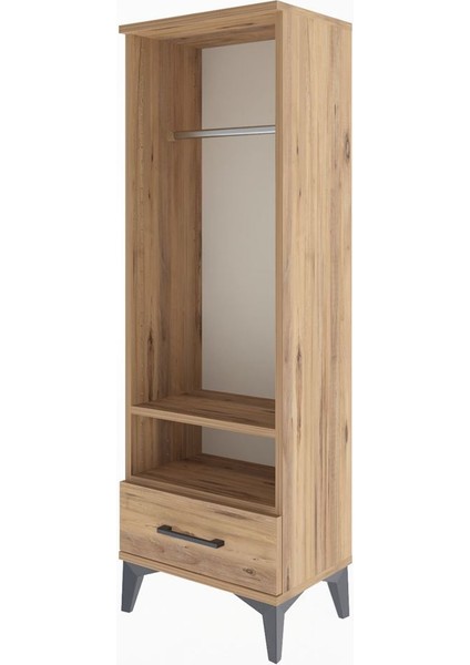 Arges Dolap 2 Raflı Tek Çekmeceli Tek Askılı 44X30X134 Çam-Çam modelleri