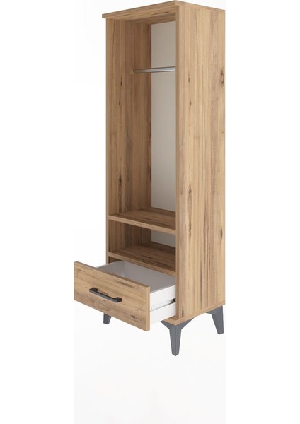 Arges Dolap 2 Raflı Tek Çekmeceli Tek Askılı 44X30X134 Çam-Çam fırsatları