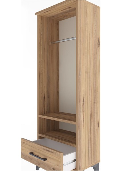 Arges Dolap 2 Raflı Tek Çekmeceli Tek Askılı 44X30X134 Çam-Çam indirimleri