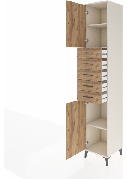 Hyperion Dolap 3 Raflı 5 Çekmeceli 2 Kapaklı 44X44X243 Aytaşı-Çam fırsatları