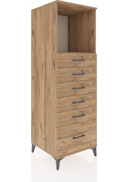 Kronos Dolap Tek Raflı 6 Çekmeceli 60X59X182 Çam-Çam fiyatları