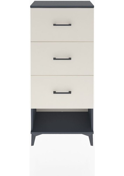 Arges Dolap 3 Çekmeceli 60X30X134 Antrasit-Aytaşı