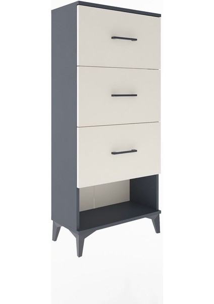 Arges Dolap 3 Çekmeceli 60X30X134 Antrasit-Aytaşı fiyatları