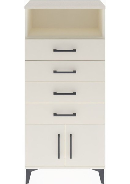 Arges Dolap Tek Raflı 4 Çekmeceli 2 Kapaklı 60X30X134 Aytaşı-Aytaşı