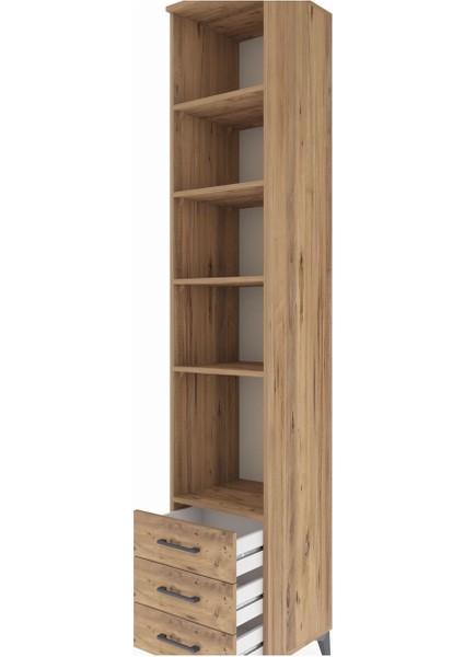 Hyperion Dolap 5 Raflı 3 Çekmeceli 44X44X243 Çam-Çam indirimleri