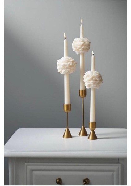 2 Adet Şakayıklı Şamdan Mum - Konsept Tasarım Ortası Çiçekli Şamdan Mumu Şakayık Çiçeği fırsatları