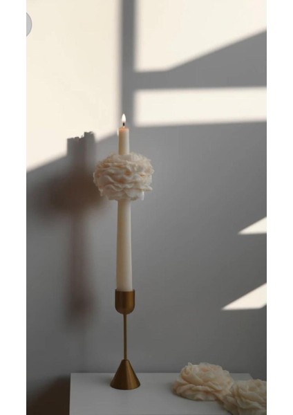 2 Adet Şakayıklı Şamdan Mum - Konsept Tasarım Ortası Çiçekli Şamdan Mumu Şakayık Çiçeği indirimleri