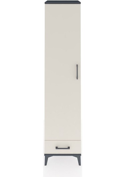 Hyperion Dolap 5 Raflı Tek Çekmeceli Tek Kapaklı 44X44X195 Antrasit-Aytaşı