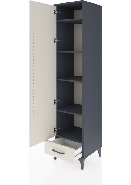 Hyperion Dolap 5 Raflı Tek Çekmeceli Tek Kapaklı 44X44X195 Antrasit-Aytaşı fırsatları