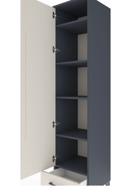 Hyperion Dolap 5 Raflı Tek Çekmeceli Tek Kapaklı 44X44X195 Antrasit-Aytaşı indirimleri