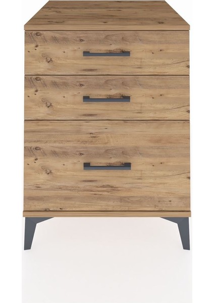 Kronos Komodin 3 Çekmeceli 60X59X80 Çam-Çam