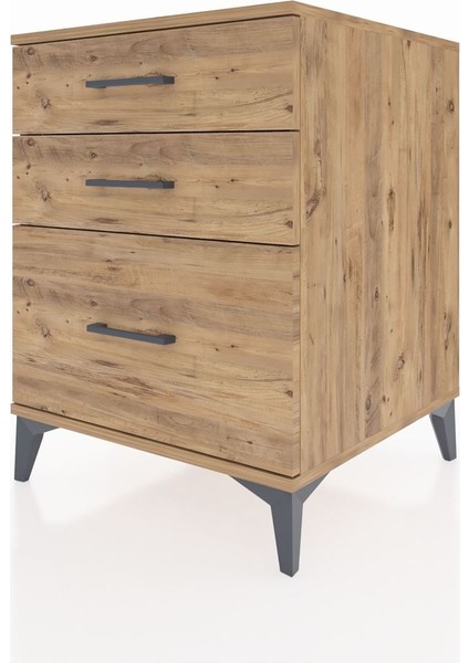 Kronos Komodin 3 Çekmeceli 60X59X80 Çam-Çam modelleri