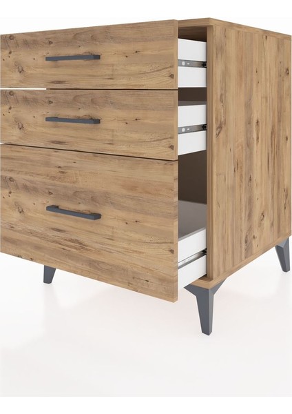 Kronos Komodin 3 Çekmeceli 60X59X80 Çam-Çam fırsatları