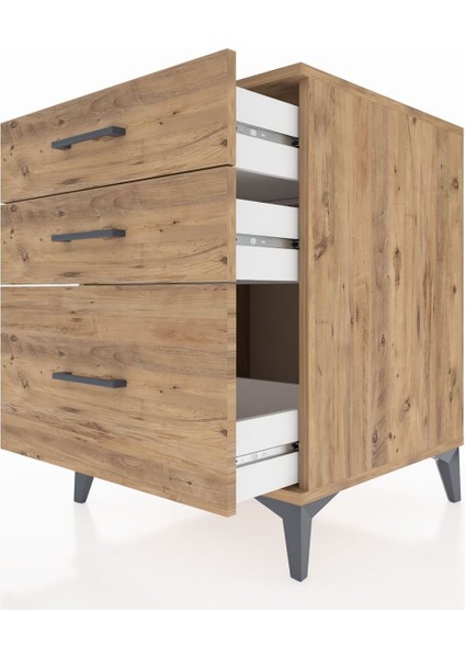 Kronos Komodin 3 Çekmeceli 60X59X80 Çam-Çam indirimleri