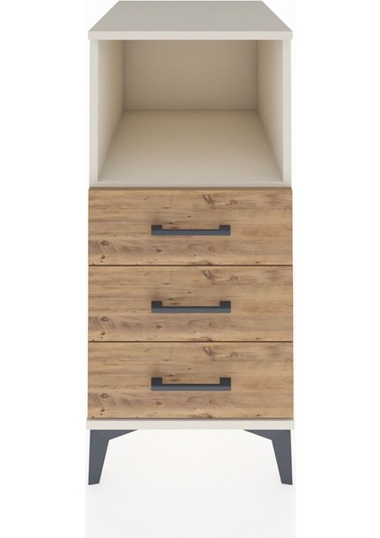 Kronos Komodin Tek Raflı 3 Çekmeceli 44X59X96 Aytaşı-Çam