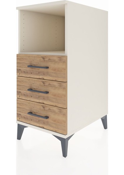 Kronos Komodin Tek Raflı 3 Çekmeceli 44X59X96 Aytaşı-Çam modelleri