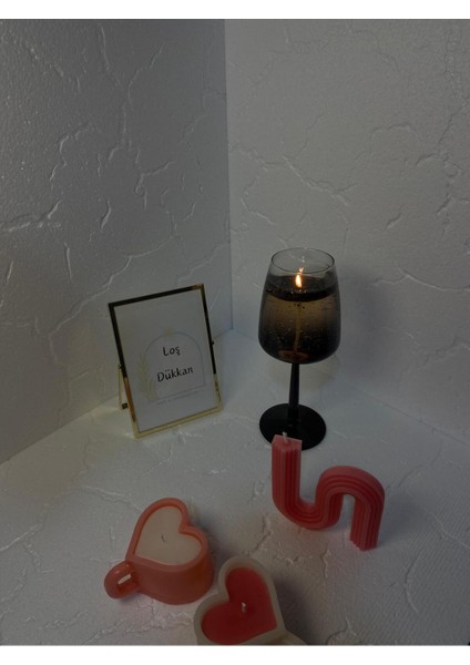 3 Lü Set - S Şekilli Mum,kalpli Fincan Şekilli Mum