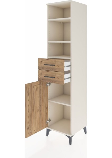 Hyperion Dolap 4 Raflı 2 Çekmeceli Tek Kapaklı 44X44X195 Aytaşı-Çam fırsatları