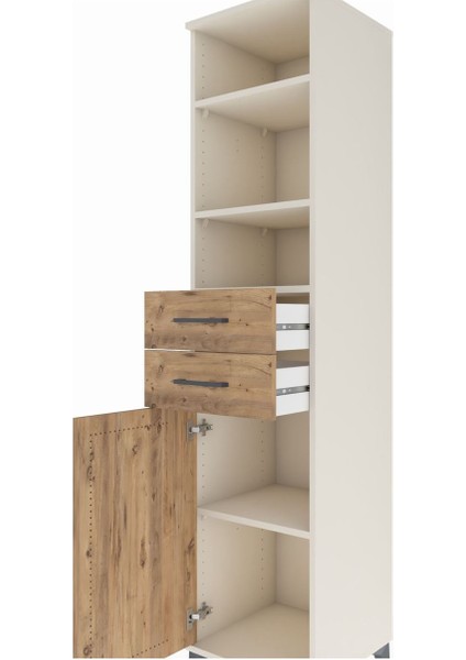 Hyperion Dolap 4 Raflı 2 Çekmeceli Tek Kapaklı 44X44X195 Aytaşı-Çam indirimleri