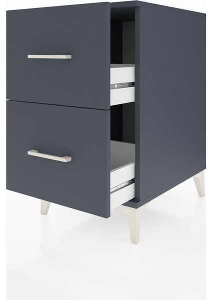 Kronos Komodin 2 Çekmeceli 44X59X80 Antrasit-Antrasit fırsatları