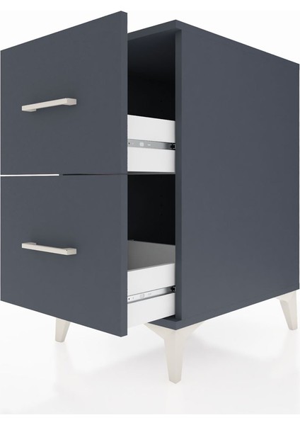 Kronos Komodin 2 Çekmeceli 44X59X80 Antrasit-Antrasit indirimleri