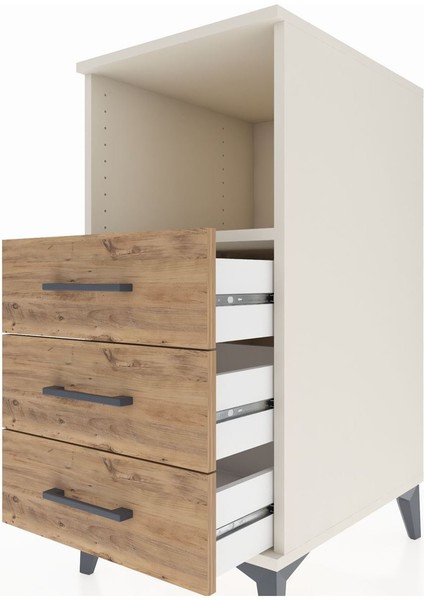 Kronos Komodin Tek Raflı 3 Çekmeceli 44X59X96 Aytaşı-Çam indirimleri