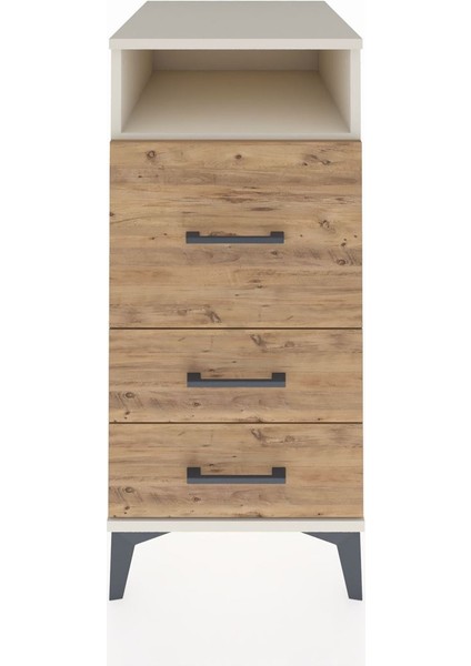 Kronos Komodin Tek Raflı 3 Çekmeceli 44X59X96 Aytaşı-Çam