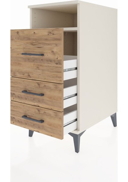 Kronos Komodin Tek Raflı 3 Çekmeceli 44X59X96 Aytaşı-Çam fırsatları