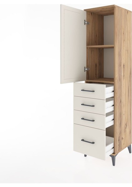 Hyperion Dolap 2 Raflı 4 Çekmeceli Tek Kapaklı 44X44X182 Çam-Aytaşı fırsatları