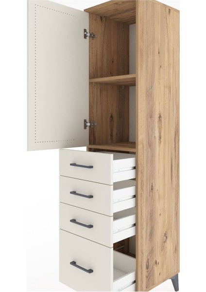 Hyperion Dolap 2 Raflı 4 Çekmeceli Tek Kapaklı 44X44X182 Çam-Aytaşı indirimleri
