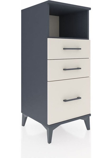 Hyperion Komodin Tek Raflı 3 Çekmeceli 44X44X106 Antrasit-Aytaşı fiyatları