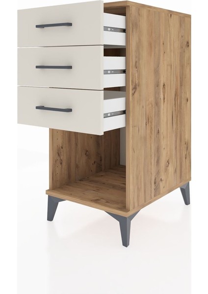Kronos Komodin 3 Çekmeceli 44X59X96 Çam-Aytaşı fırsatları