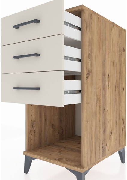 Kronos Komodin 3 Çekmeceli 44X59X96 Çam-Aytaşı indirimleri