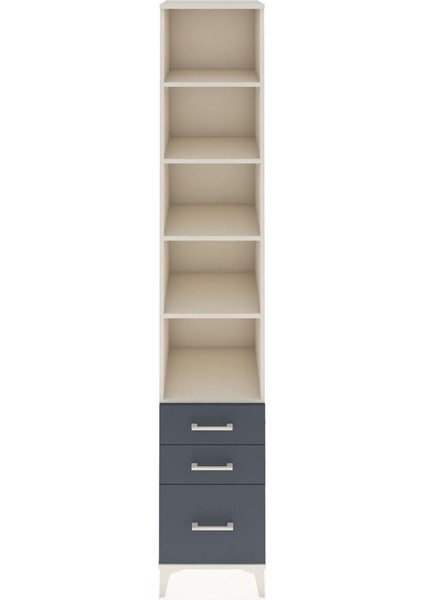 Hyperion Dolap 5 Raflı 3 Çekmeceli 44X44X243 Aytaşı-Antrasit