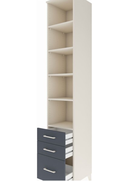 Hyperion Dolap 5 Raflı 3 Çekmeceli 44X44X243 Aytaşı-Antrasit indirimleri