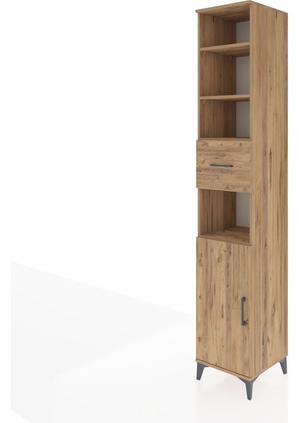 Hyperion Dolap 5 Raflı Tek Çekmeceli Tek Kapaklı 44X44X243 Çam-Çam modelleri