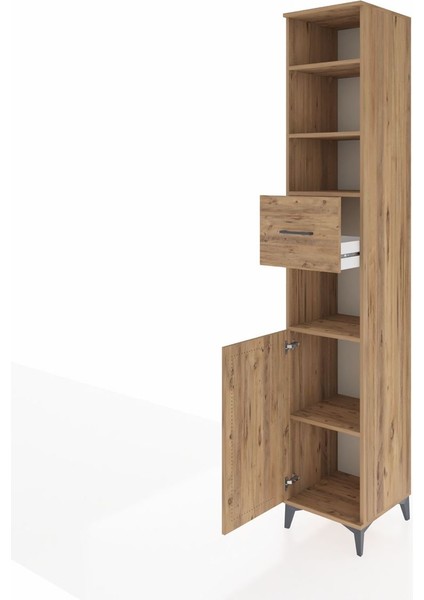 Hyperion Dolap 5 Raflı Tek Çekmeceli Tek Kapaklı 44X44X243 Çam-Çam fırsatları