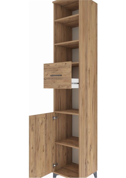 Hyperion Dolap 5 Raflı Tek Çekmeceli Tek Kapaklı 44X44X243 Çam-Çam indirimleri
