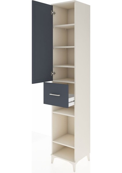 Hyperion Dolap 6 Raflı Tek Çekmeceli Tek Kapaklı 44X44X243 Aytaşı-Antrasit fırsatları