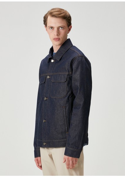 Lacivert Kapitone Detaylı Denim Ceket fırsatları