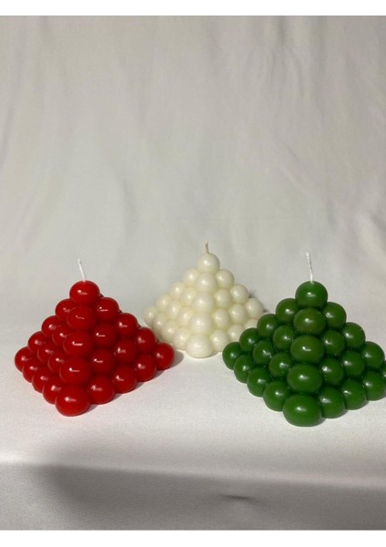 3lü Bubble Piramit Mum Seti - Yılbaşı Mum Seti modelleri