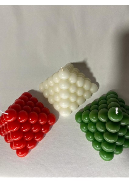 3lü Bubble Piramit Mum Seti - Yılbaşı Mum Seti