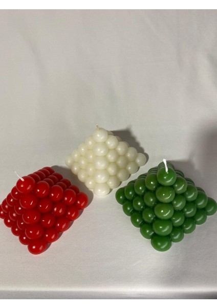 3lü Bubble Piramit Mum Seti - Yılbaşı Mum Seti