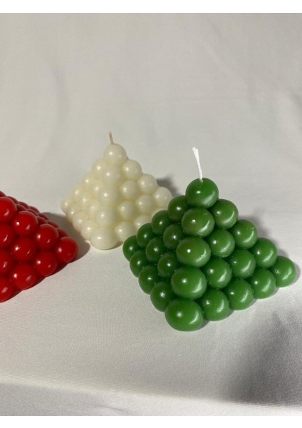 3lü Bubble Piramit Mum Seti - Yılbaşı Mum Seti