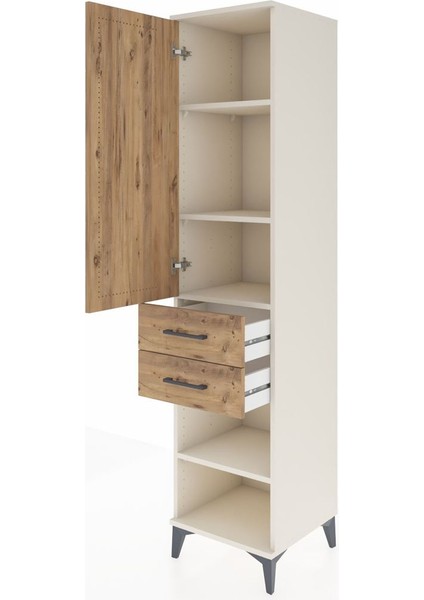 Hyperion Dolap 3 Raflı 2 Çekmeceli Tek Kapaklı 44X44X195 Aytaşı-Çam fırsatları